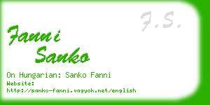 fanni sanko business card